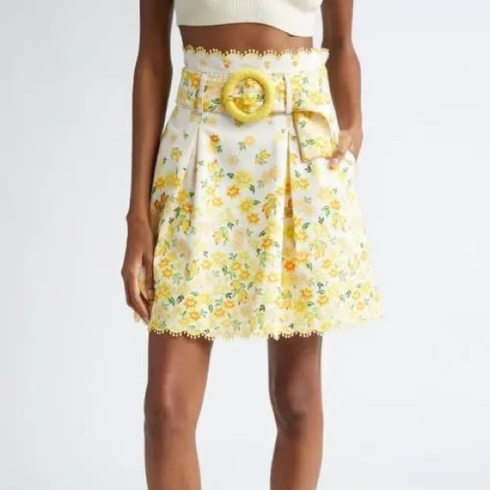 FARM Rio Azaleia Belted Miniskirt